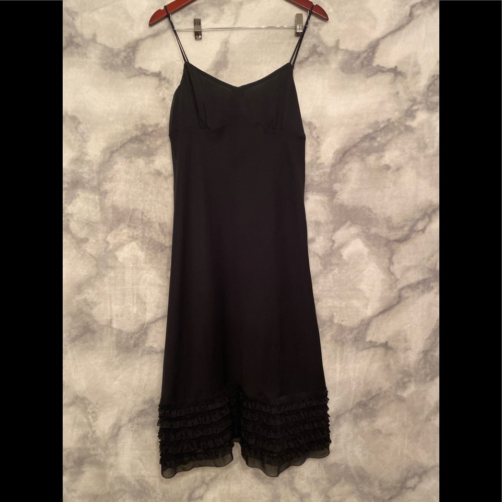 LOFT Vintage Black Ruffle Dress